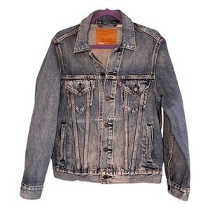 Levi's Big E‎ Virgil Trucker Jean Jacket Blue Medium Stone Wash Vintage Fit S